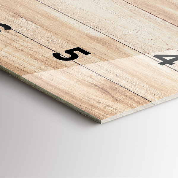 Square glass wall clock Wooden texture