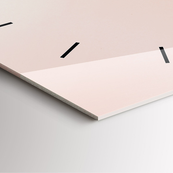 Square glass wall clock Golden tropical leaves