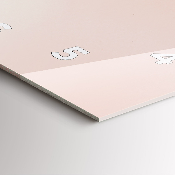 Square glass wall clock Golden tropical leaves