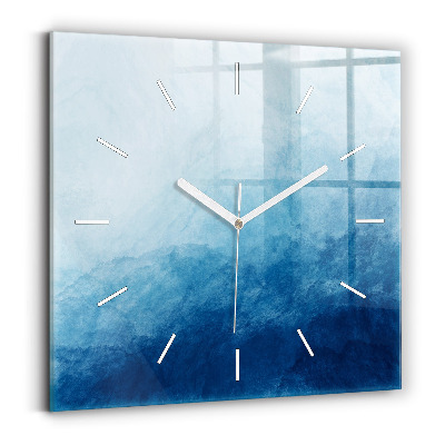Square glass wall clock Abstraction water