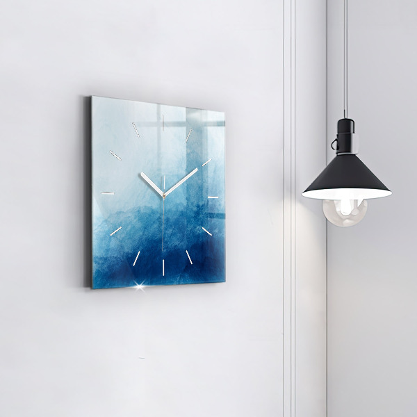 Square glass wall clock Abstraction water