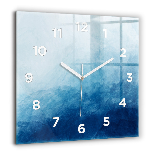 Square glass wall clock Abstraction water