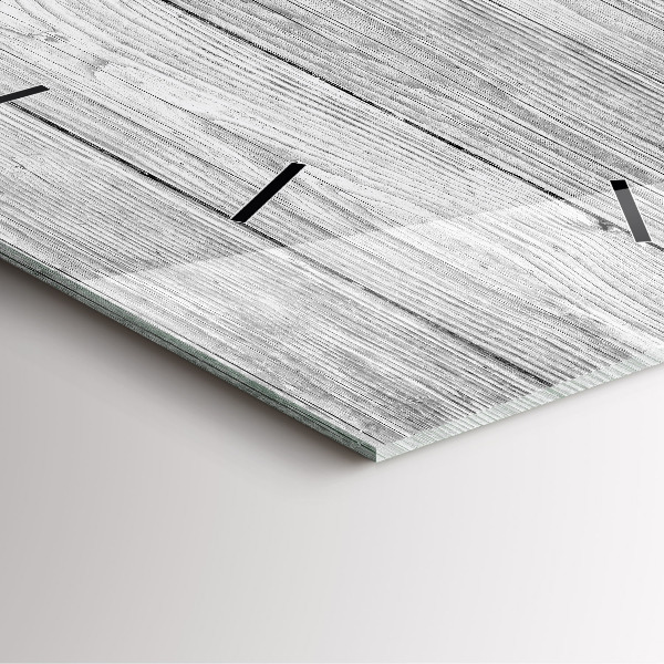 Square glass wall clock Wooden panels