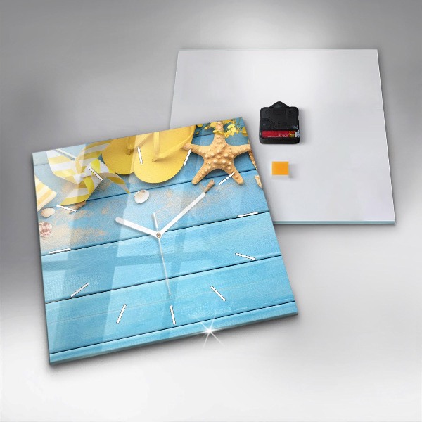 Square glass wall clock Beach accessories and boards