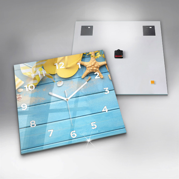 Square glass wall clock Beach accessories and boards