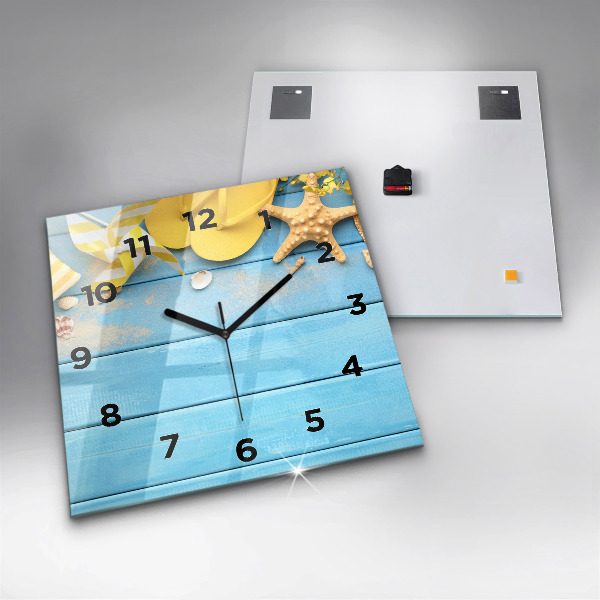 Square glass wall clock Beach accessories and boards