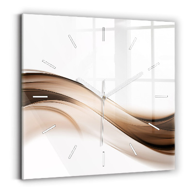 Square glass wall clock Abstraction line