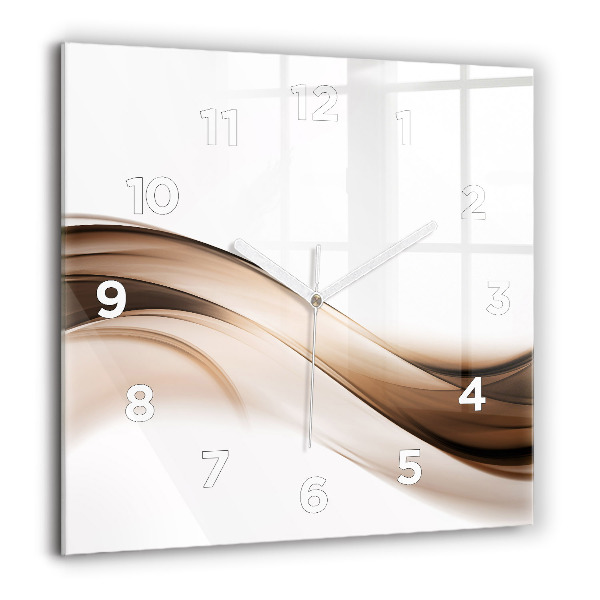 Square glass wall clock Abstraction line