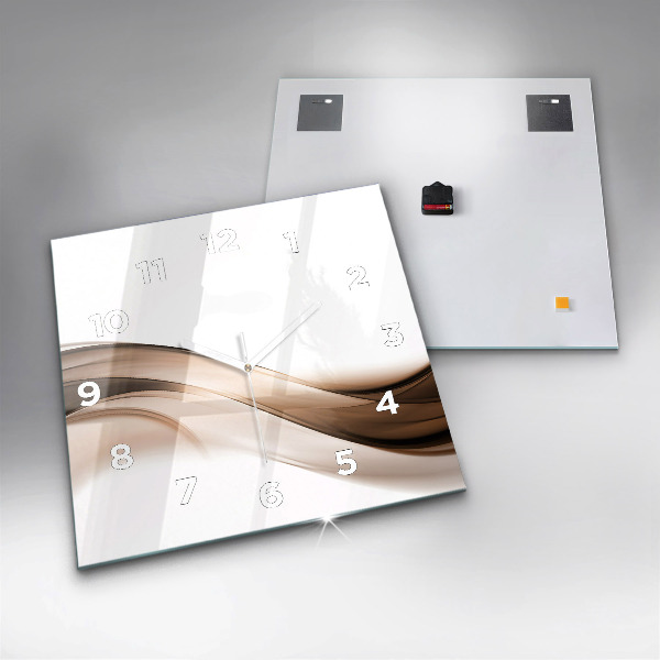Square glass wall clock Abstraction line