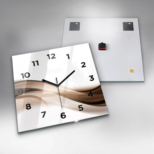Square glass wall clock Abstraction line