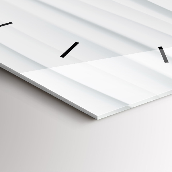 Square glass wall clock Waves texture
