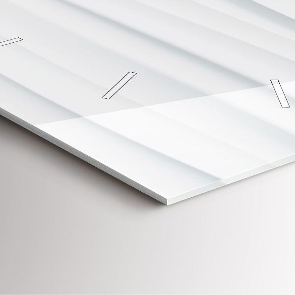 Square glass wall clock Waves texture