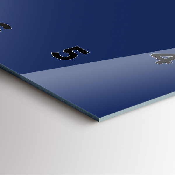 Square glass wall clock Navy blue color