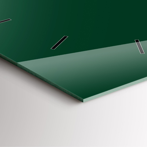 Square glass wall clock Color bottle green