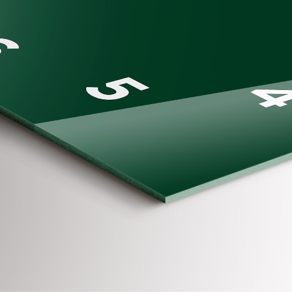 Square glass wall clock Color bottle green