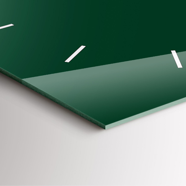 Square glass wall clock Color bottle green