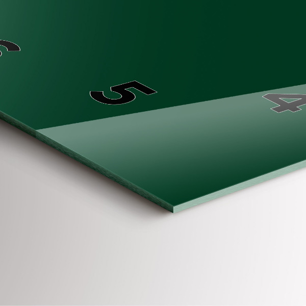 Square glass wall clock Color bottle green