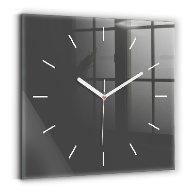 Square glass wall clock Color gray