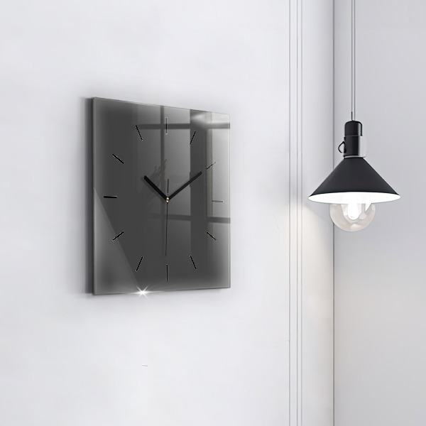 Square glass wall clock Color gray