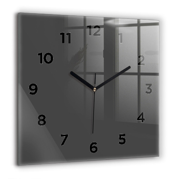 Square glass wall clock Color gray