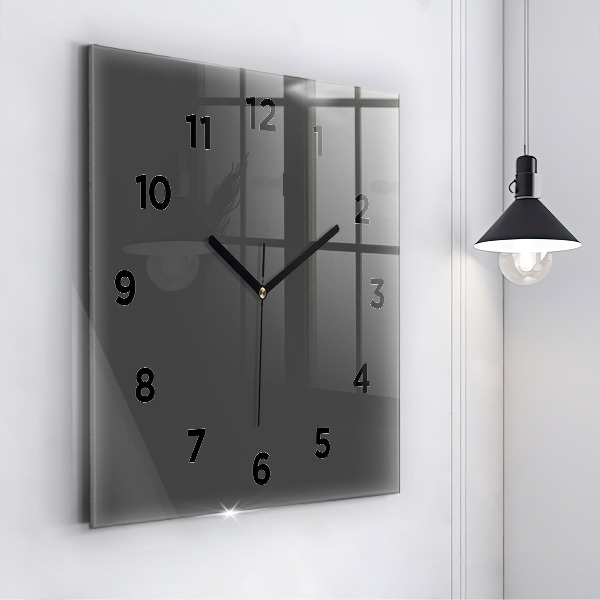 Square glass wall clock Color gray