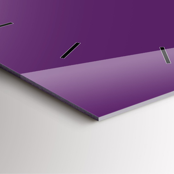 Square glass wall clock Violet