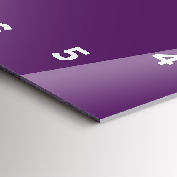 Square glass wall clock Violet