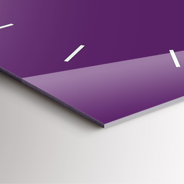 Square glass wall clock Violet