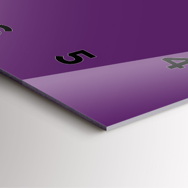 Square glass wall clock Violet