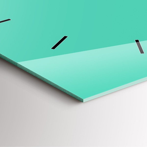 Square glass wall clock Turquoise