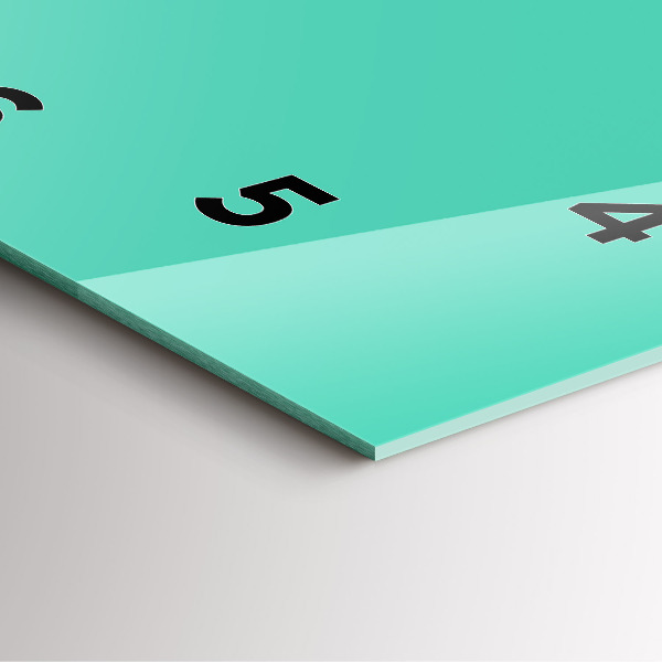 Square glass wall clock Turquoise