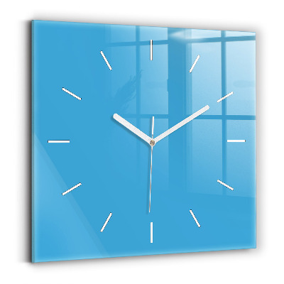 Square glass wall clock Blue