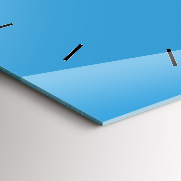 Square glass wall clock Blue