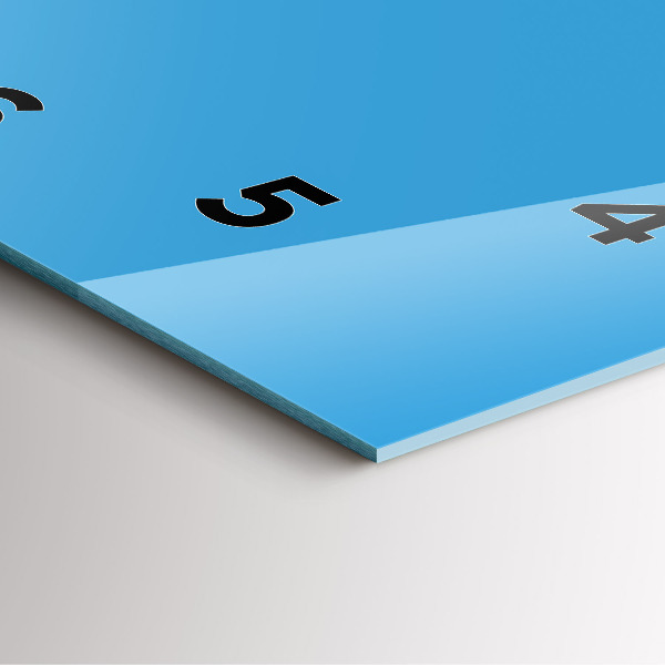 Square glass wall clock Blue