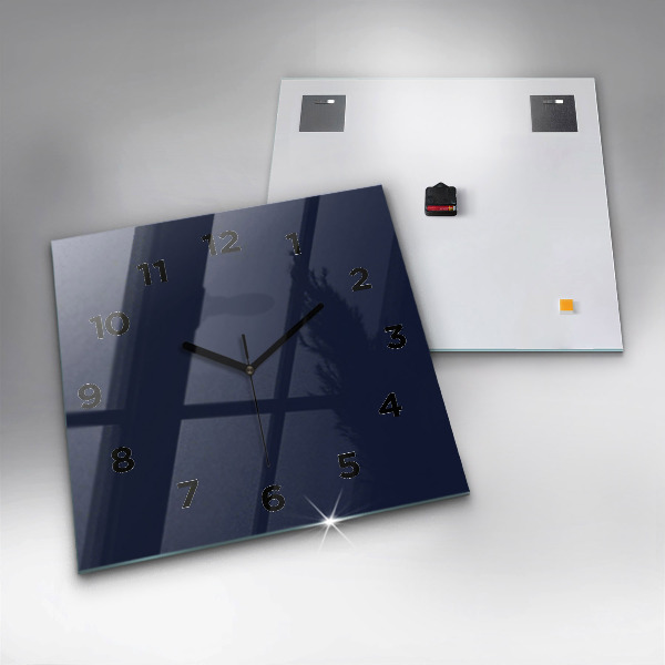 Square glass wall clock Dark Navy