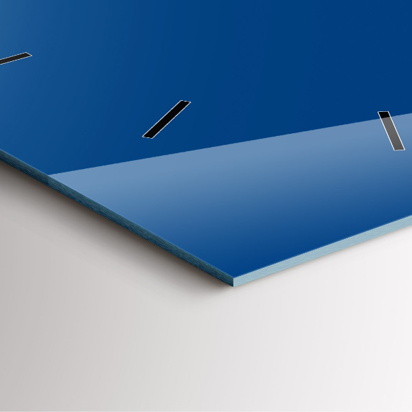 Square glass wall clock Blue