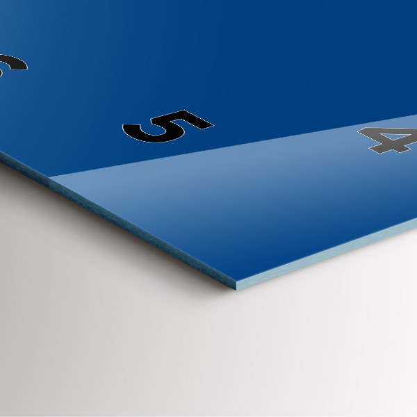 Square glass wall clock Blue