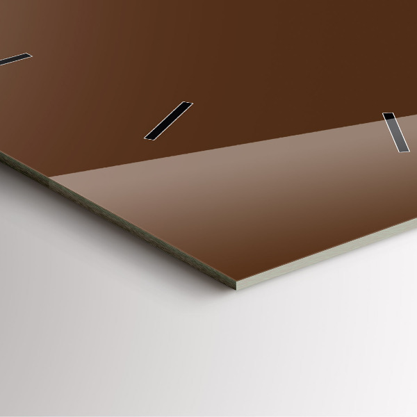 Square glass wall clock Brown