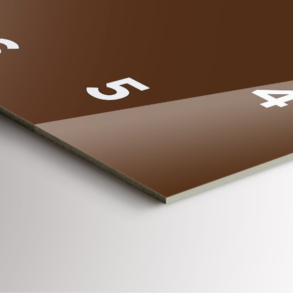 Square glass wall clock Brown