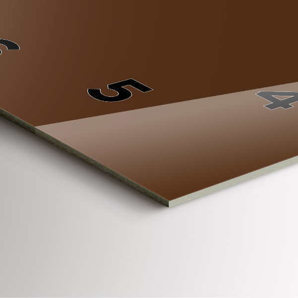 Square glass wall clock Brown