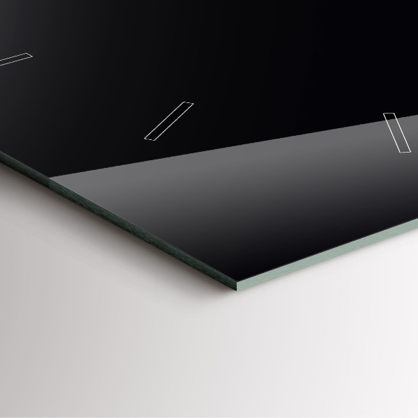 Square glass wall clock Black