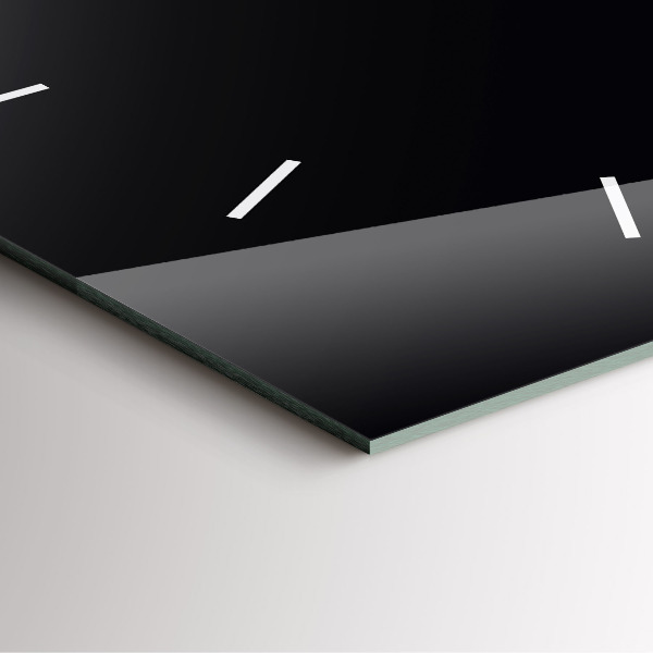 Square glass wall clock Black