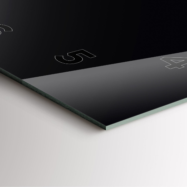 Square glass wall clock Black