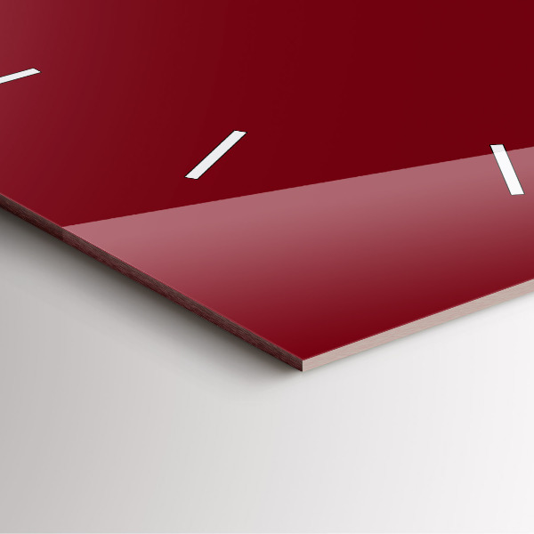 Square glass wall clock Burgundy