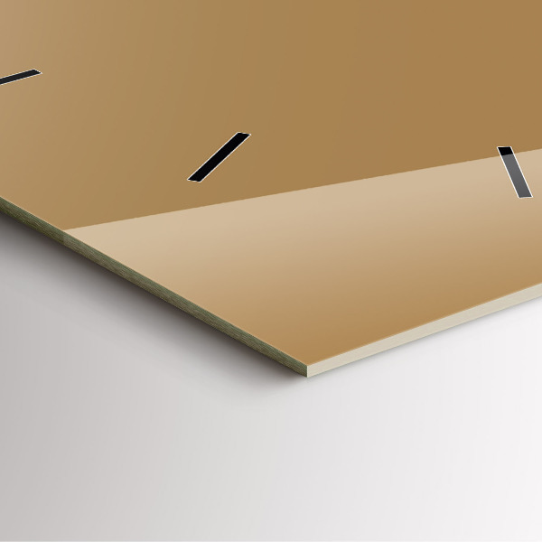 Square glass wall clock Beige