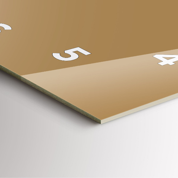 Square glass wall clock Beige