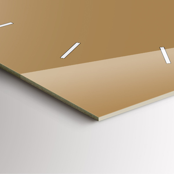 Square glass wall clock Beige