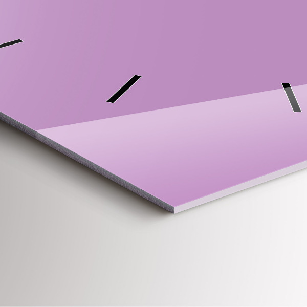 Square glass wall clock Lilac