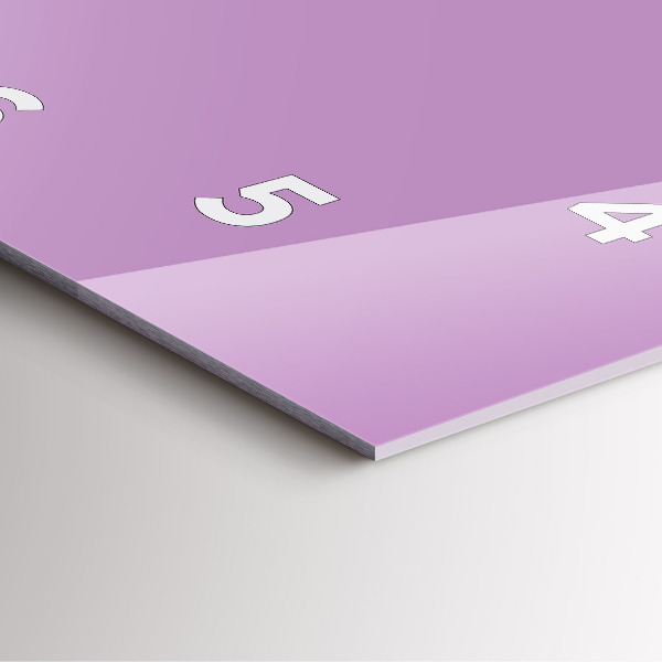 Square glass wall clock Lilac