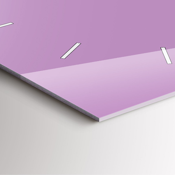 Square glass wall clock Lilac